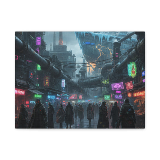 One Piece-Inspired | Punk Cyber Market Canvas Poster | Vertical & Horizontal Wall Art