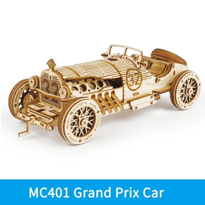 Robotime | ROKR | Scale Model Vehicle Grand Prix Car | DIY 3D Wooden Puzzle Building Kit