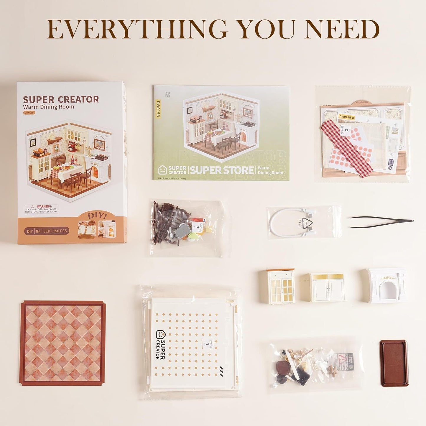 Robotime | Rolife | Super Creator Series | Warm Dining Room | Miniature & DIY Model Kits