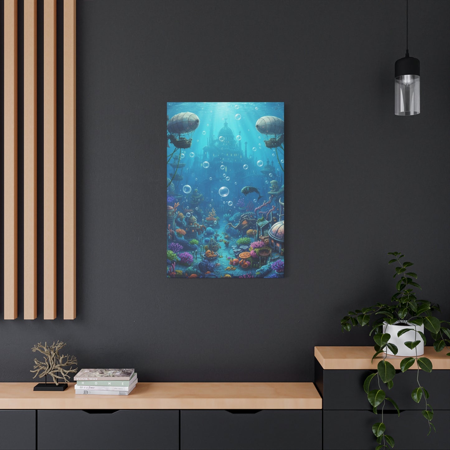 Harbor of Tides | Nautical & Underwater Canvas Poster | Horizontal Wall Art
