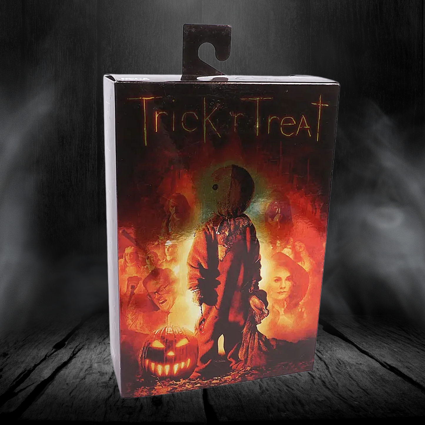 Trick 'r Treat movie poster packaging with a dark background