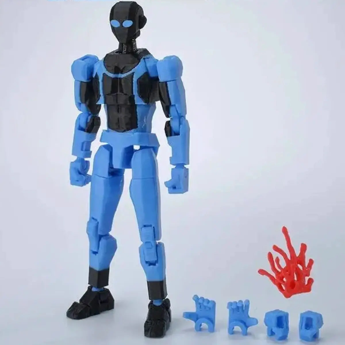 Toy figure with interchangeable parts on a white background