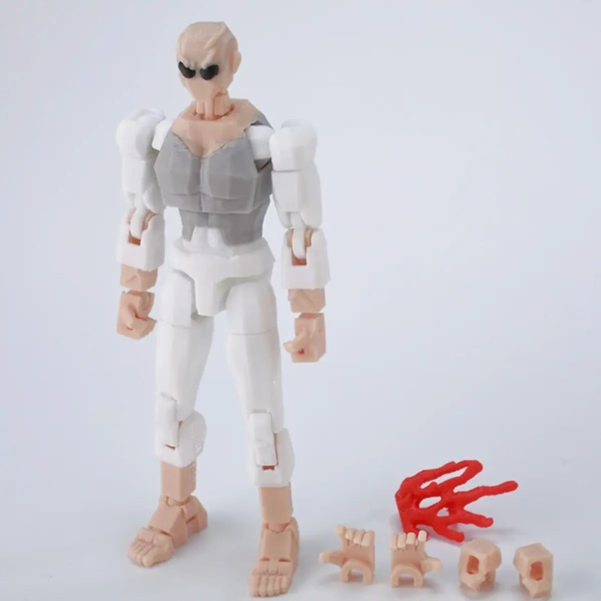 Action figure with interchangeable parts on a white background