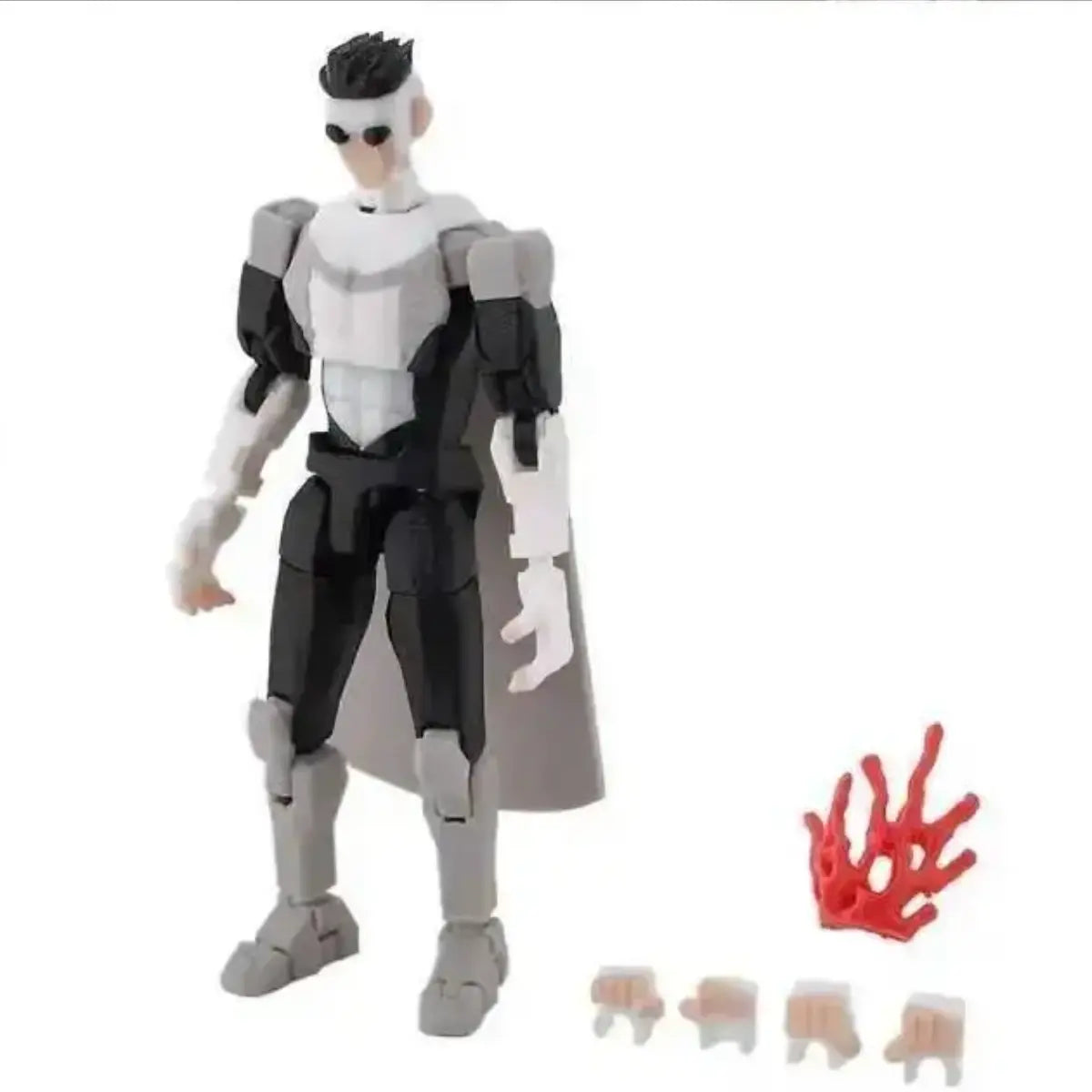 Action figure with additional parts on a white background