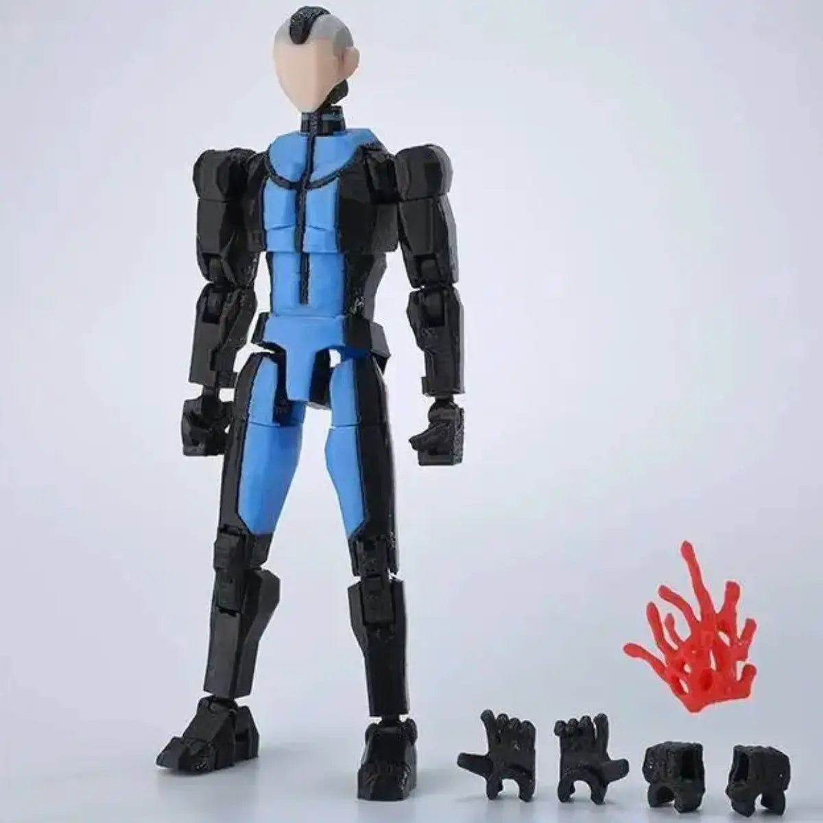 Action figure with interchangeable parts on a white background