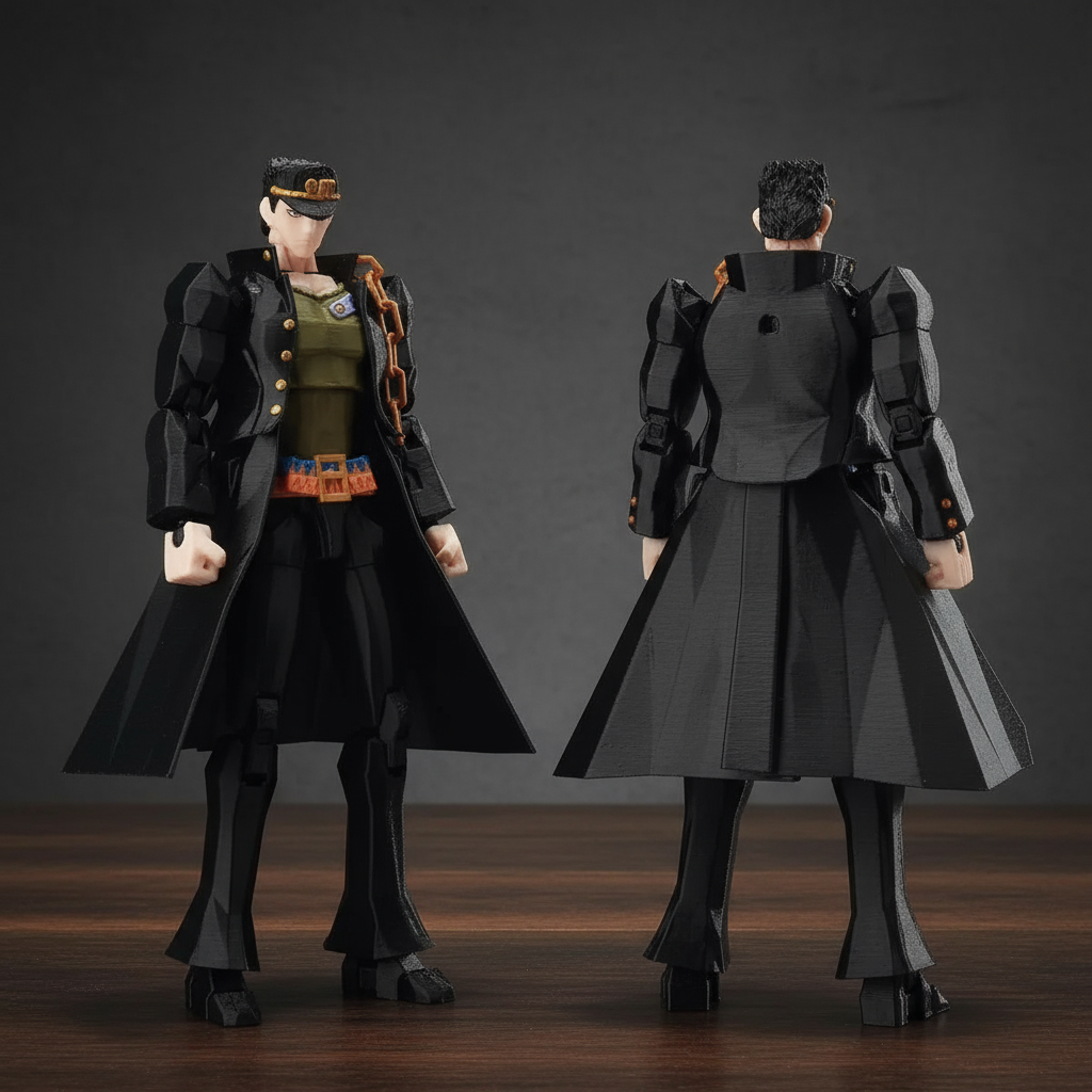 JoJo’s Bizarre Adventure | Jotaro Kujo & Star Platinum | Anime | 3D Printed Figure Set