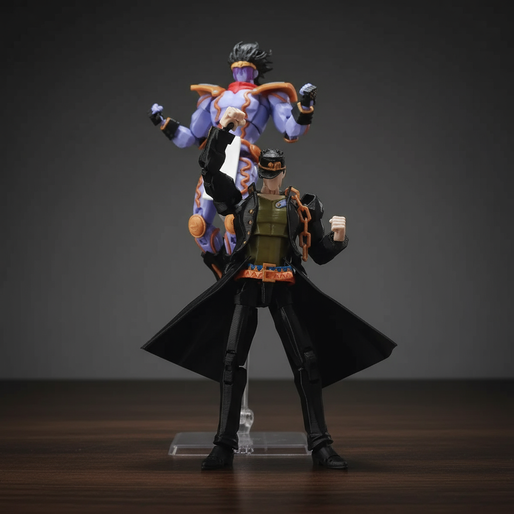 JoJo’s Bizarre Adventure | Jotaro Kujo & Star Platinum | Anime | 3D Printed Figure Set