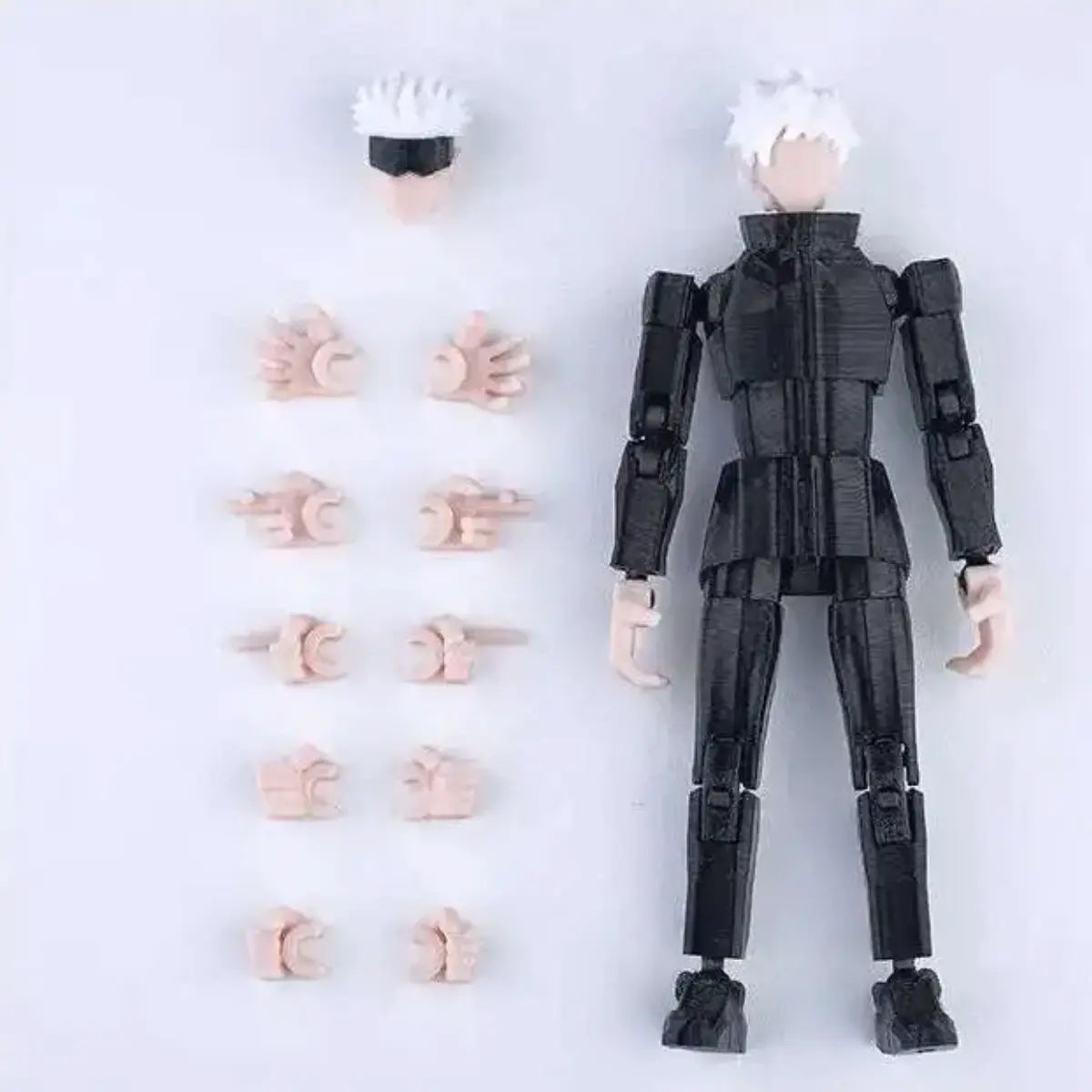 Action figure with interchangeable parts on a white background