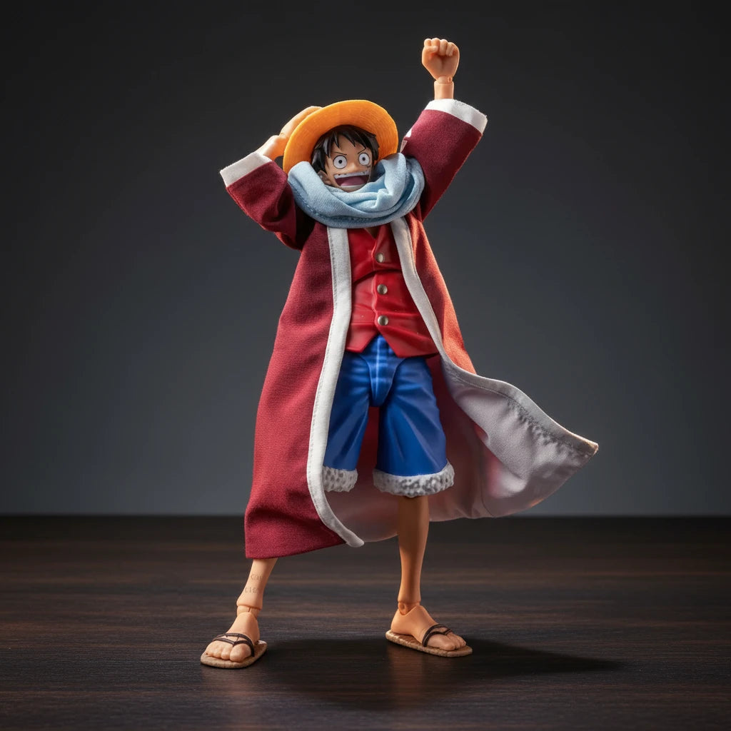 ONE PIECE | Luffy Alabasta Arc | Coat & Scarf Accessories | Anime | Articulated Action Figure Accessories