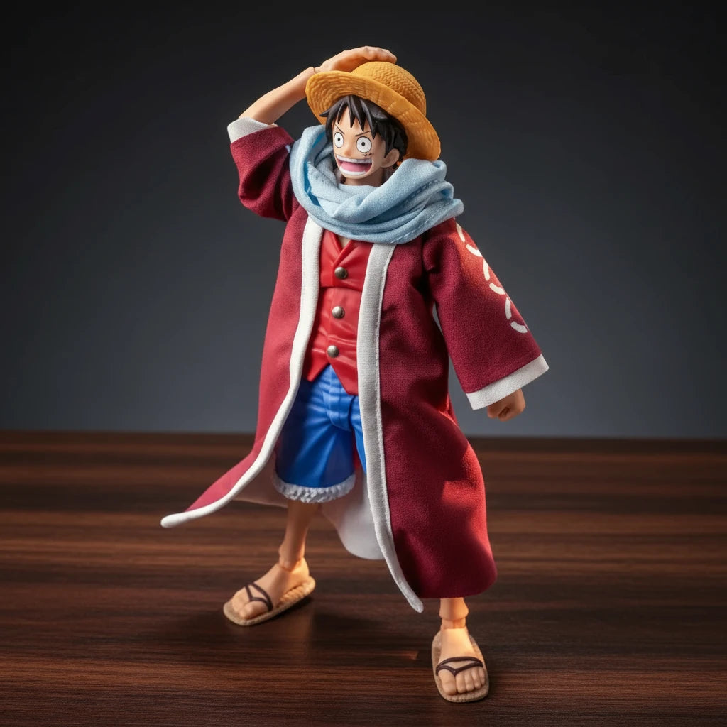 ONE PIECE | Luffy Alabasta Arc | Coat & Scarf Accessories | Anime | Articulated Action Figure Accessories