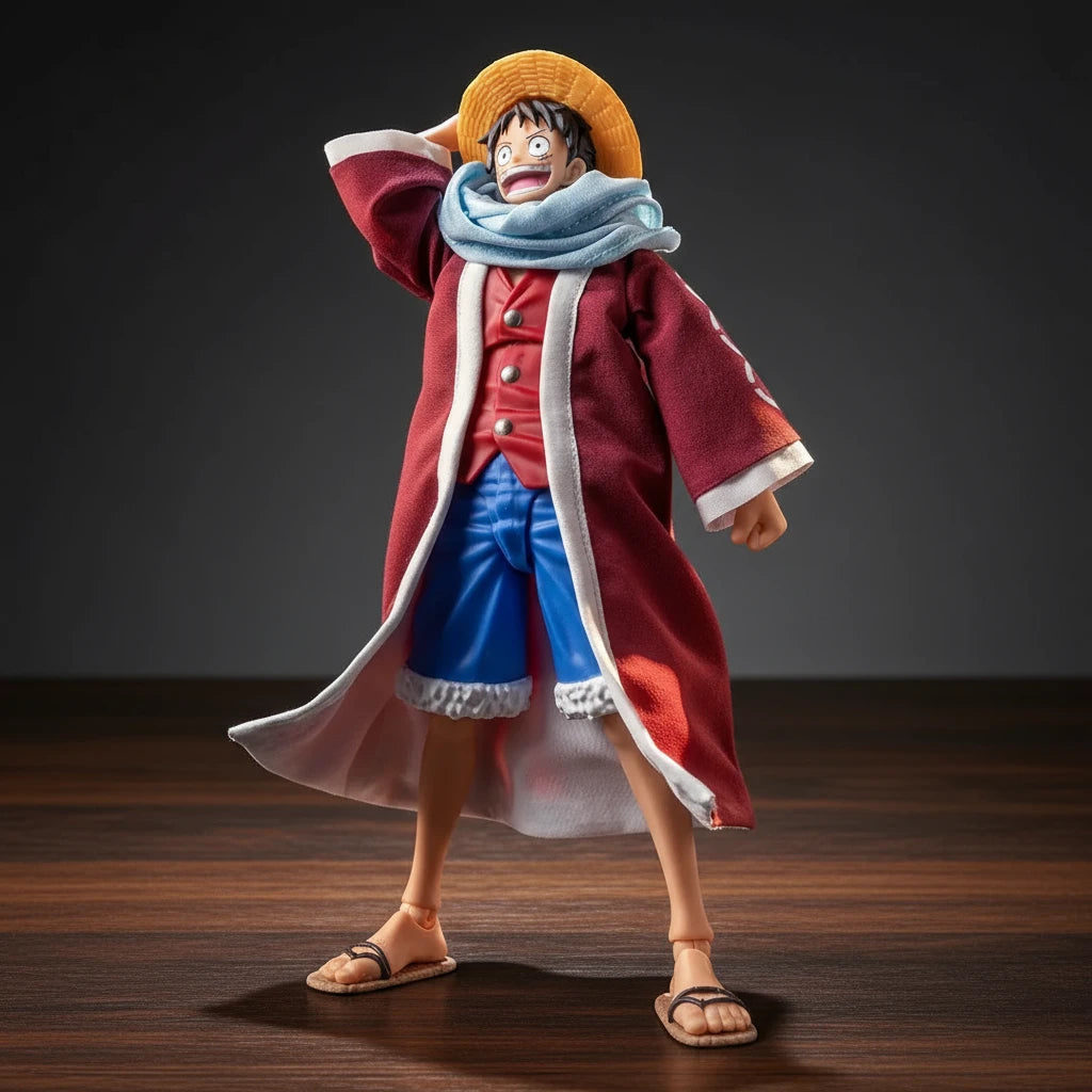 ONE PIECE | Luffy Alabasta Arc | Coat & Scarf Accessories | Anime | Articulated Action Figure Accessories