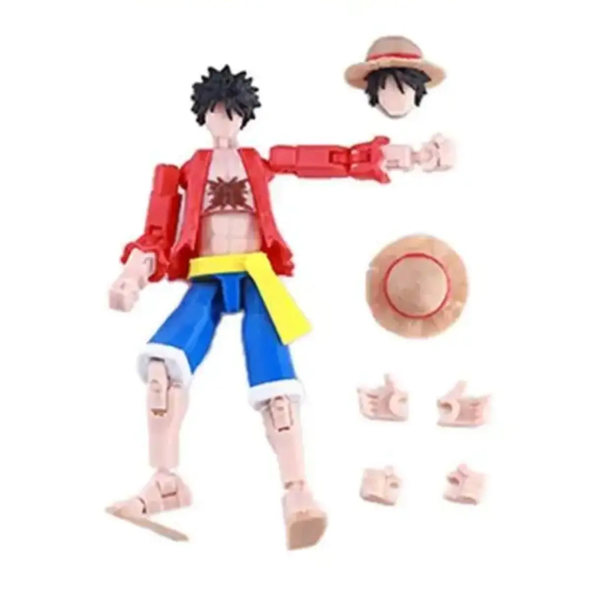 Action figure with interchangeable parts on a white background