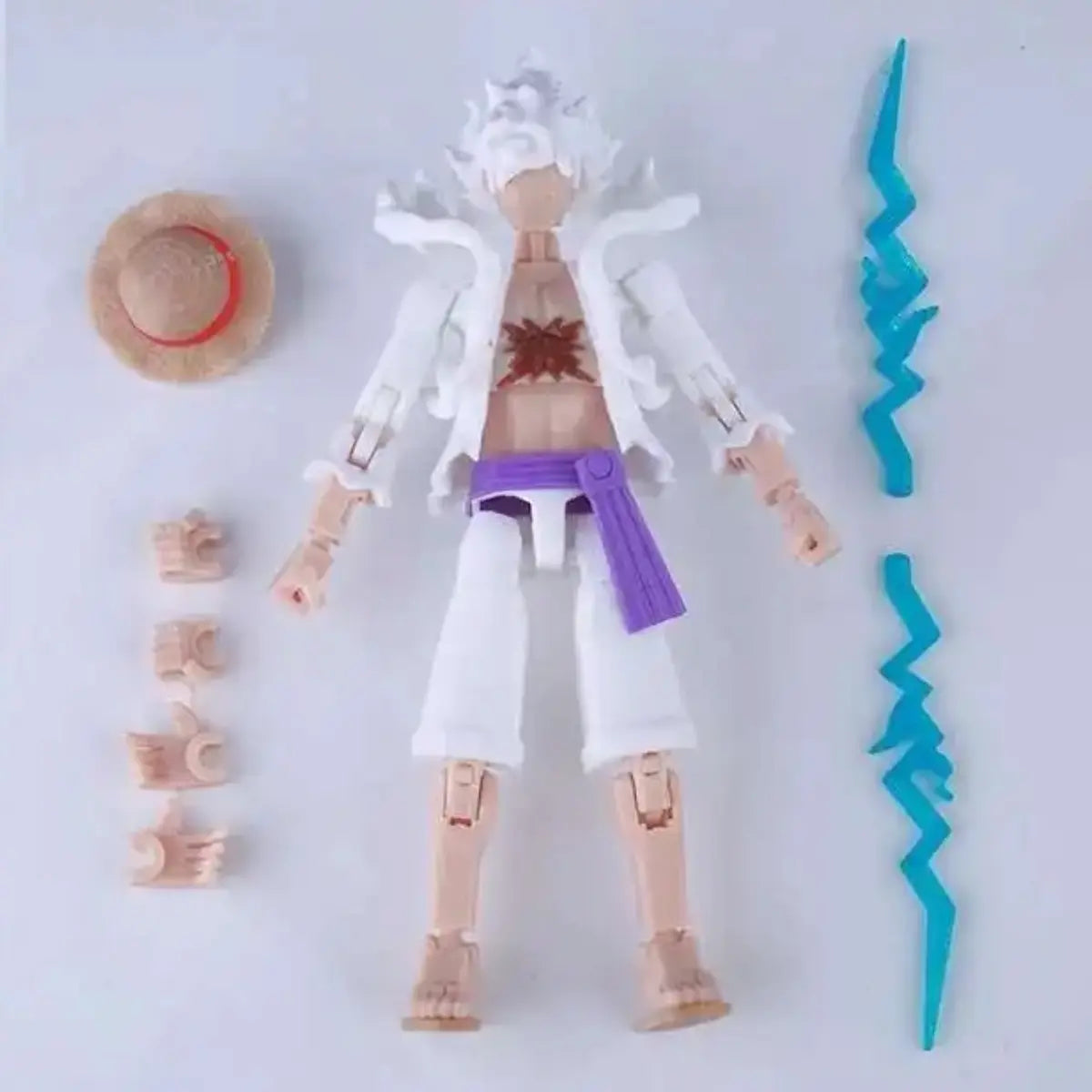 Action figure with interchangeable parts on a white background