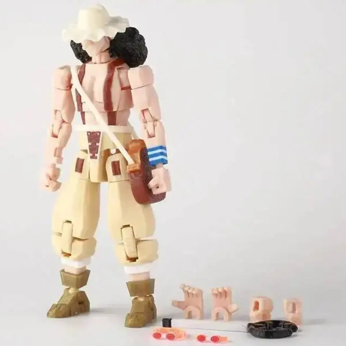 Action figure with accessories on a white background
