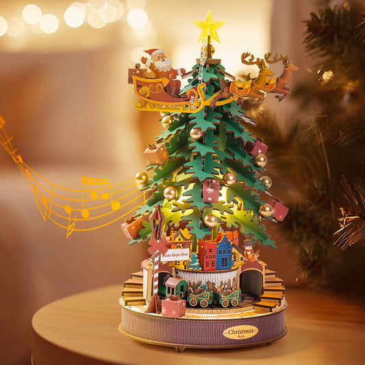 Robotime | ROKR | 3D Christmas Melody Tree Puzzle | Hobby Kits & DIY Collectibles | 3D Assemble Kits | Holiday Gift & Decor