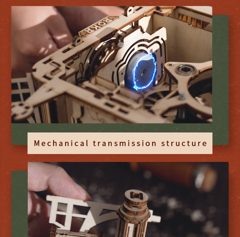 Robotime | ROKR | Hand Crank Classic Gramophone Wooden | Hobby Kits & DIY Collectibles | 3D Assemble Kits