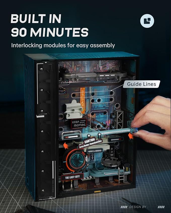 Robotime | ROKR | Last City Marble Run LED Glow In The Dark | Hobby Kits & DIY Collectibles | 3D Assemble Kits