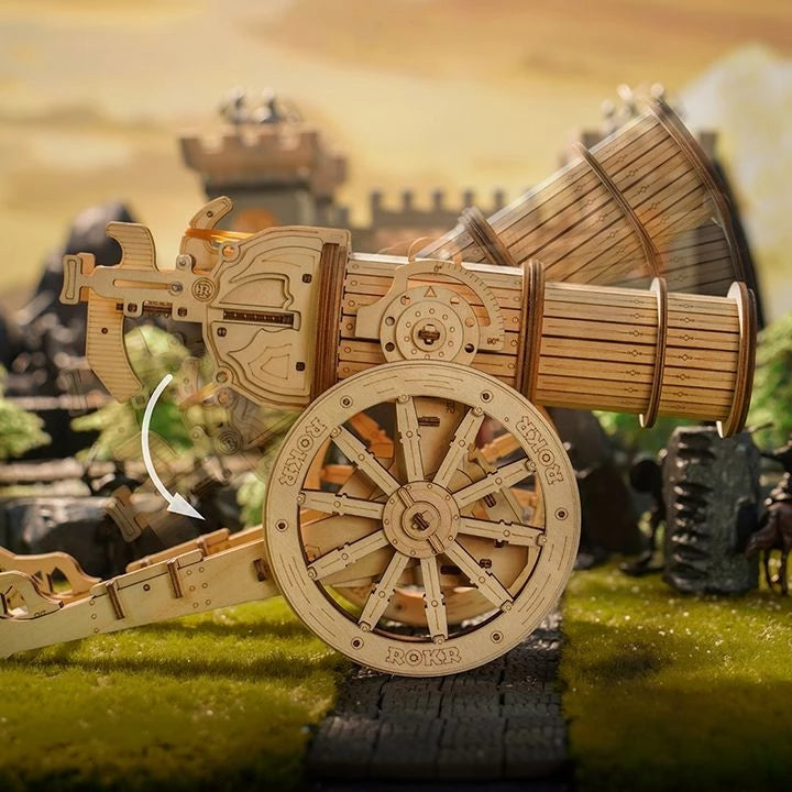 Robotime | ROKR | Medieval Wheeled Cannon | Hobby Kits & DIY Collectibles | 3D Assemble Kits