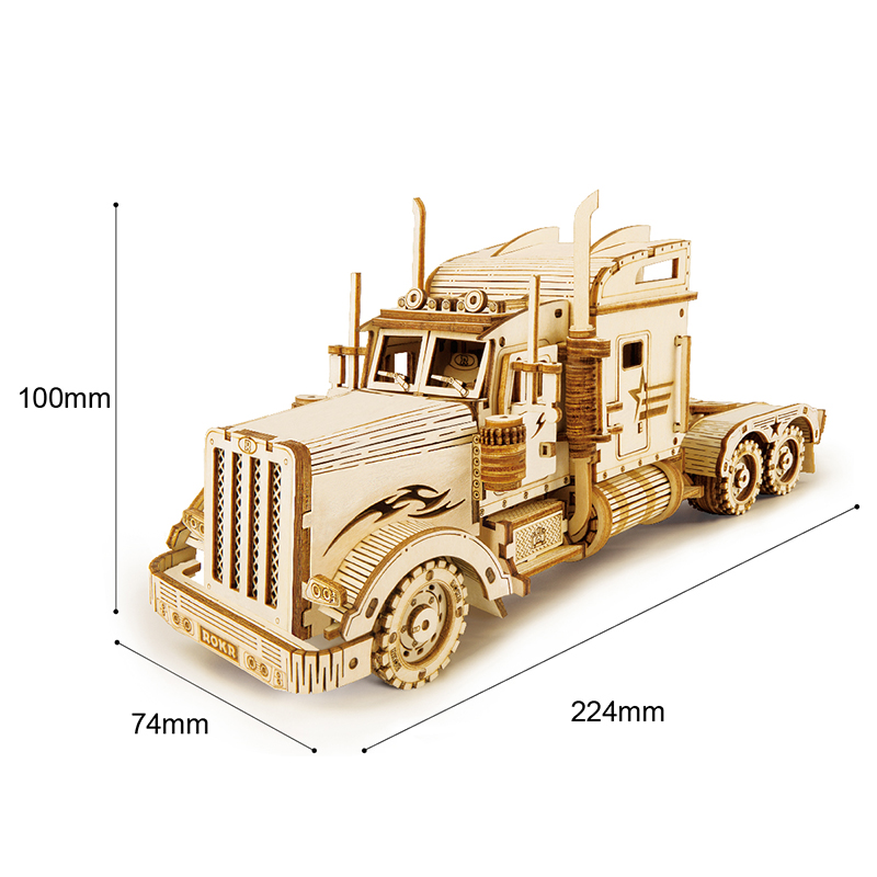 Robotime | ROKR | Scale Model Vehicle Heavy Semi Truck | Hobby Kits & DIY Collectibles | 3D Assemble Kits