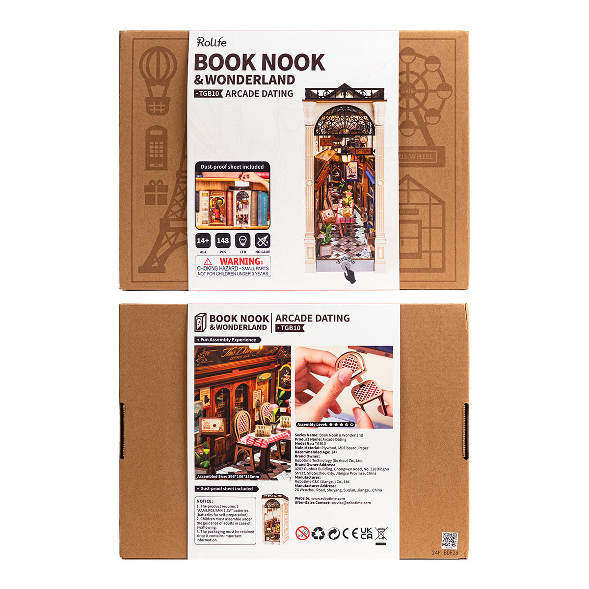 Robotime | Rolife | Book Nook Series | Arcade Dating Scene With Dust Cover | Miniature & DIY Model Kits