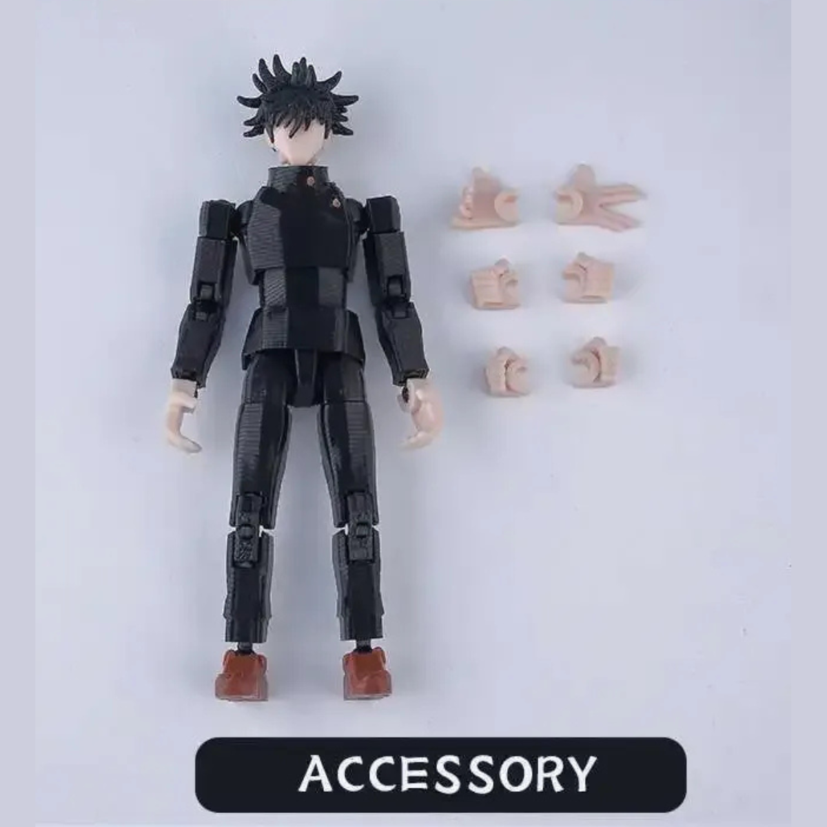 Action figure with interchangeable parts on a white background