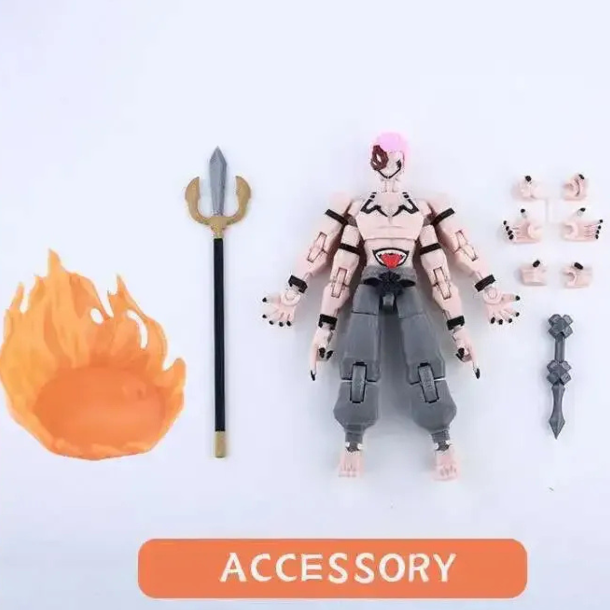 Action figure with accessories on a white background