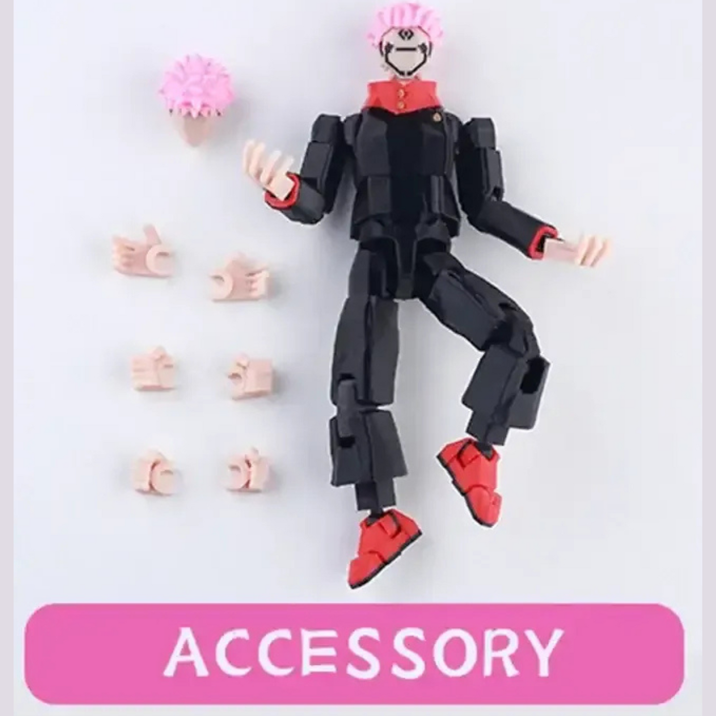 Action figure with interchangeable parts on a white background