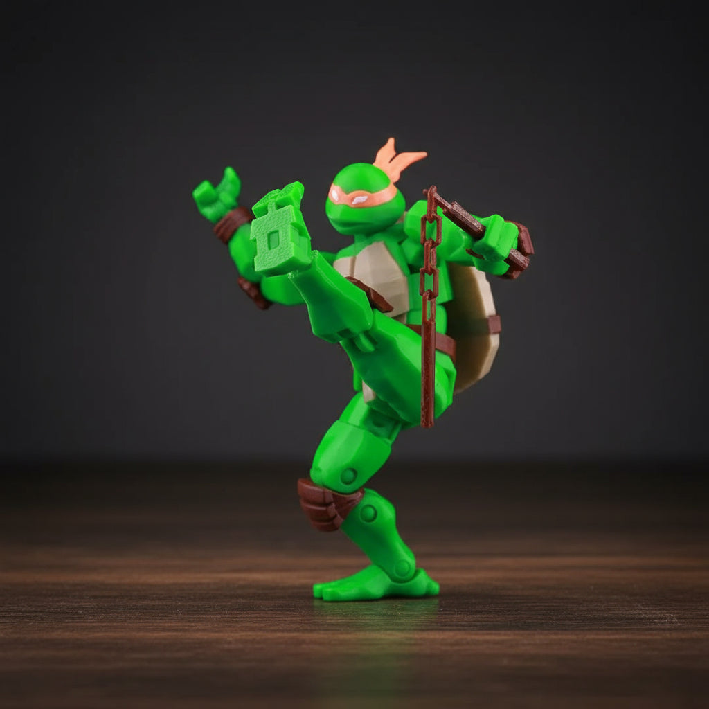 Teenage Mutant Ninja Turtles | Leonardo, Michelangelo, Donatello & Raphael | Gaming | 3D Printed Figure Set