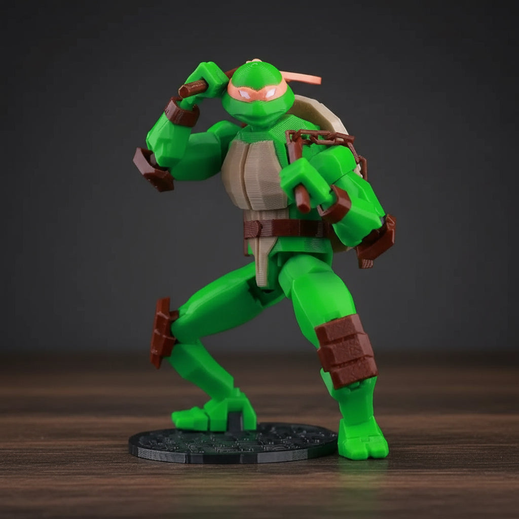 Teenage Mutant Ninja Turtles | Leonardo, Michelangelo, Donatello & Raphael | Gaming | 3D Printed Figure Set