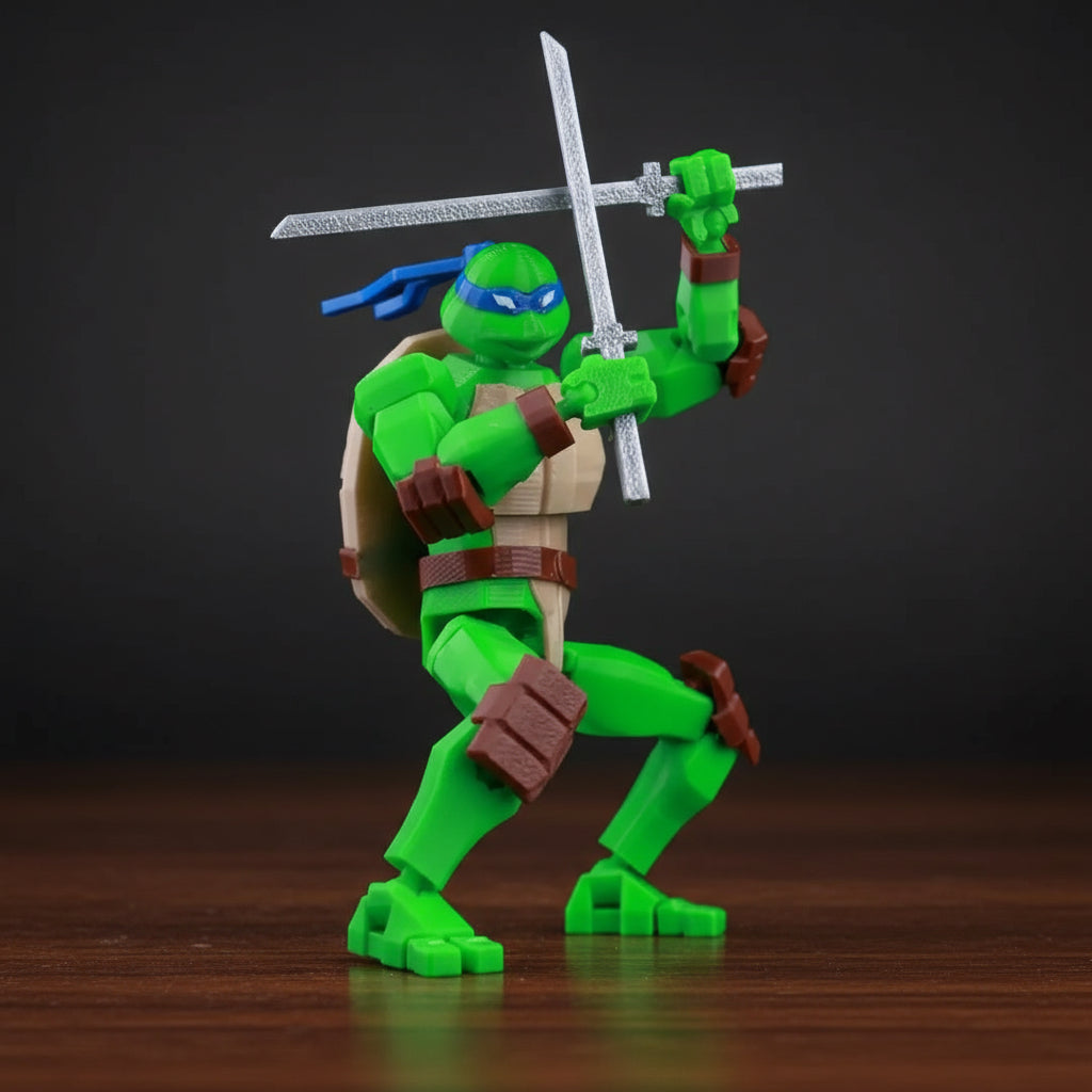 Teenage Mutant Ninja Turtles | Leonardo, Michelangelo, Donatello & Raphael | Gaming | 3D Printed Figure Set