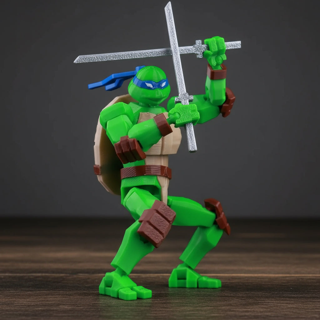 Teenage Mutant Ninja Turtles | Leonardo, Michelangelo, Donatello & Raphael | Gaming | 3D Printed Figure Set