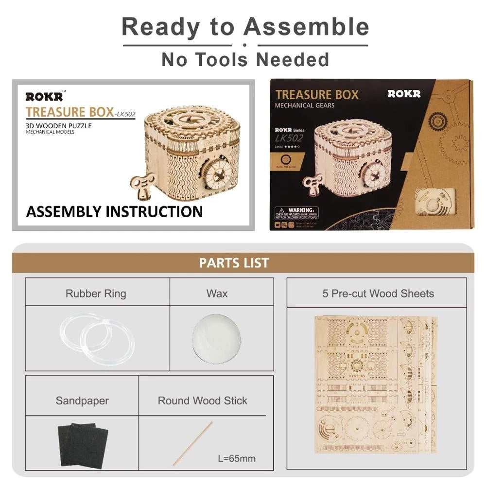 Robotime | ROKR | Treasure Box | Hobby Kits & DIY Collectibles | 3D Assemble Kits