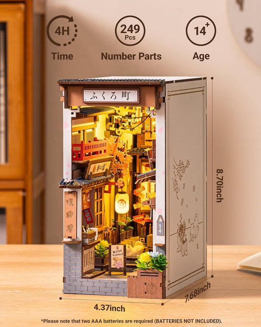 Robotime | Rolife | Book Nook Series | Sakura Wine Alley With LED Lights | Miniature & DIY Model Kits