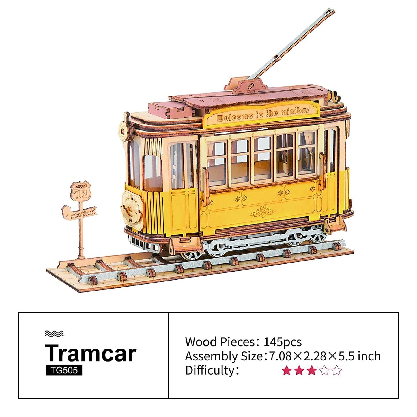Robotime | Rolife | Tramcar | Hobby Kits & DIY Collectibles | 3D Assemble Kits