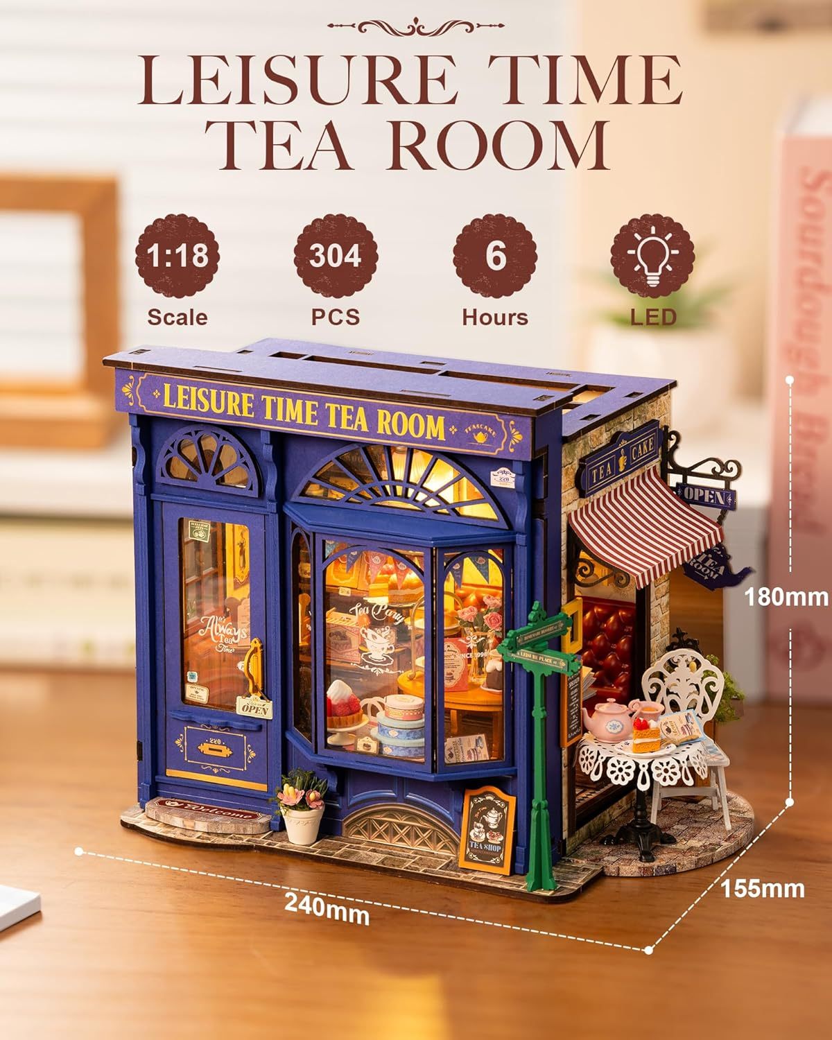 Robotime | Rolife | Leisure Time Tea Room | Miniature & DIY Model Kits