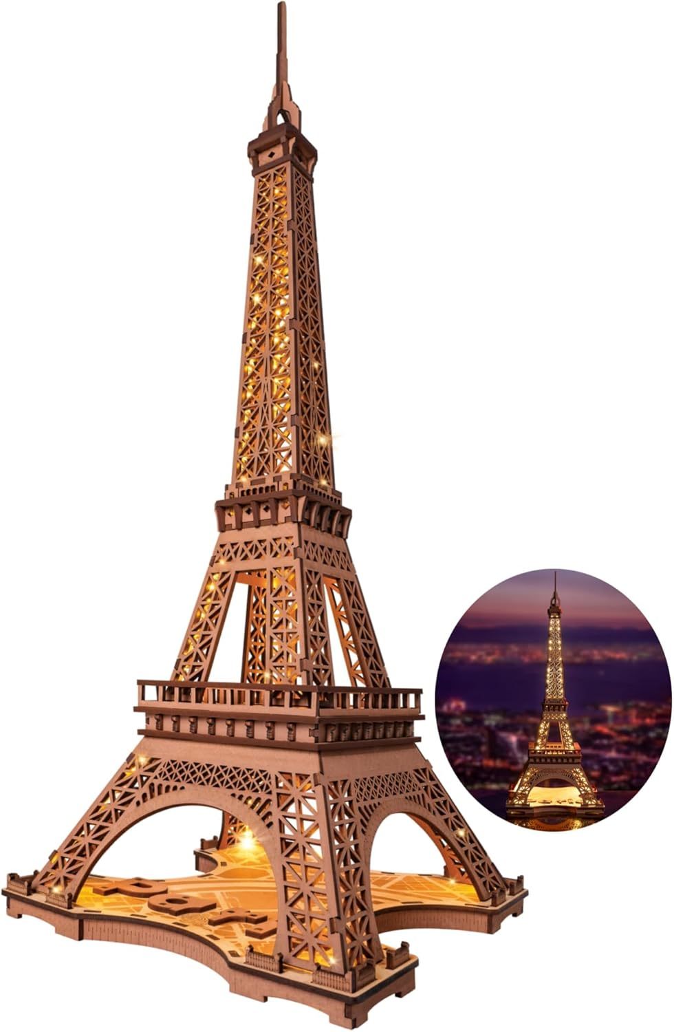 Robotime | Rolife | 3D Puzzle Creation Set | Night Of The Eiffel Tower | Hobby Kits & DIY Collectibles | 3D Assemble Kits