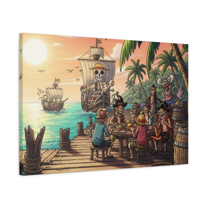 One Piece-Inspired | Pirate Dock Canvas Poster | Horizontal Wall Art