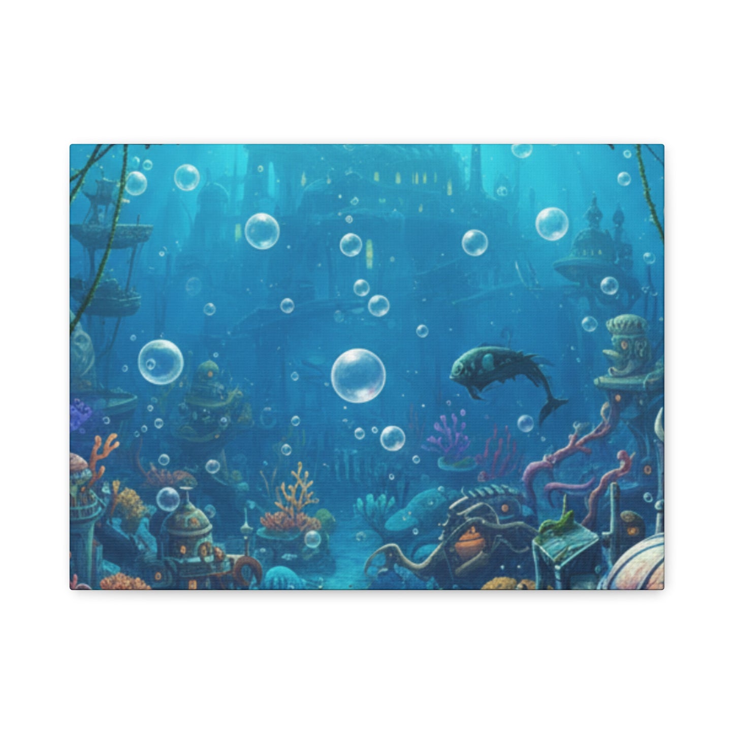 Harbor of Tides | Nautical & Underwater Canvas Poster | Horizontal Wall Art