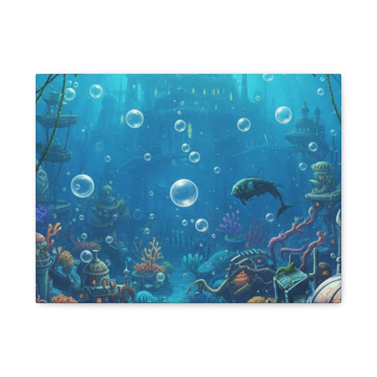 Harbor of Tides | Nautical & Underwater Canvas Poster | Horizontal Wall Art