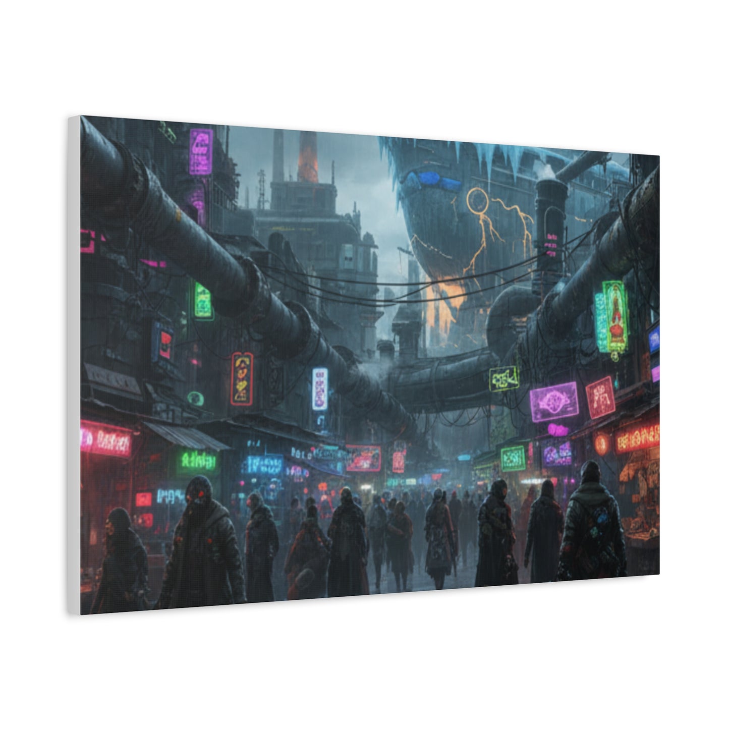 One Piece-Inspired | Punk Cyber Market Canvas Poster | Vertical & Horizontal Wall Art