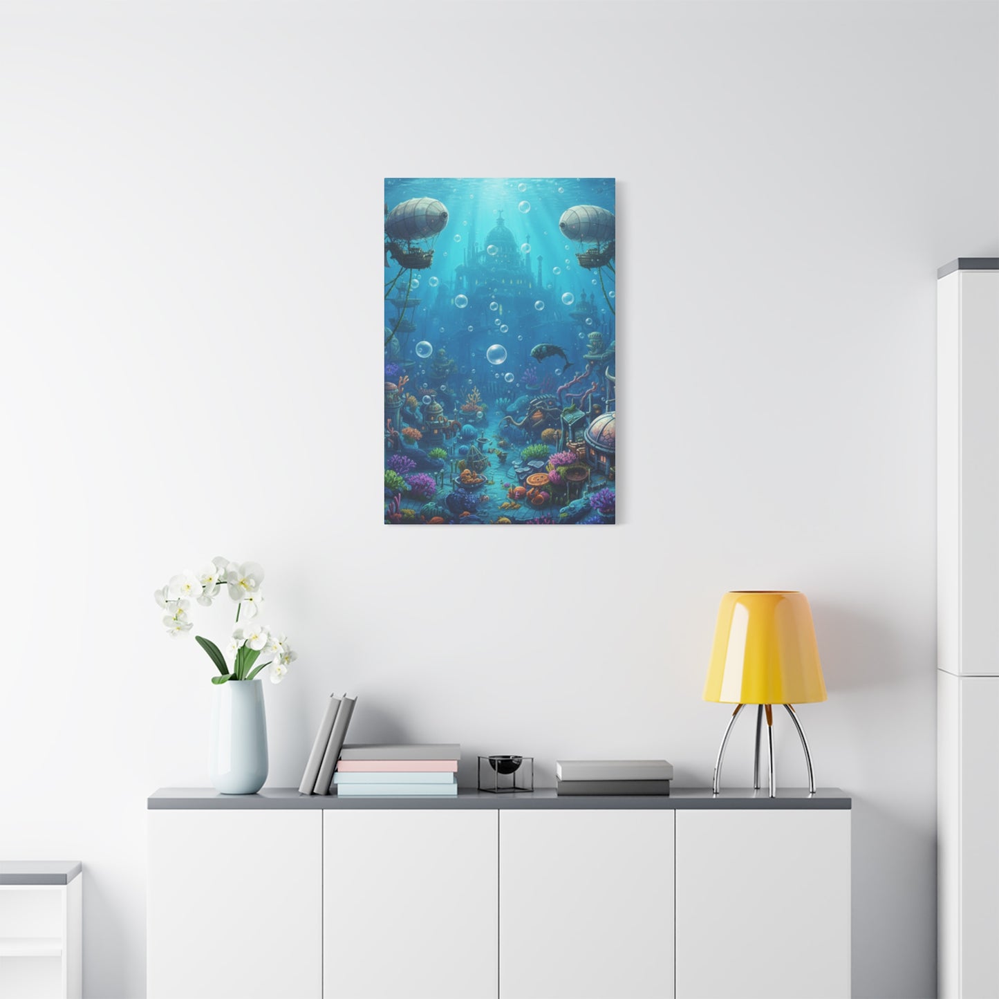 Harbor of Tides | Nautical & Underwater Canvas Poster | Horizontal Wall Art