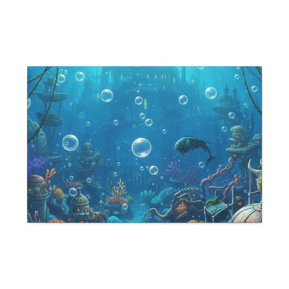 Harbor of Tides | Nautical & Underwater Canvas Poster | Horizontal Wall Art