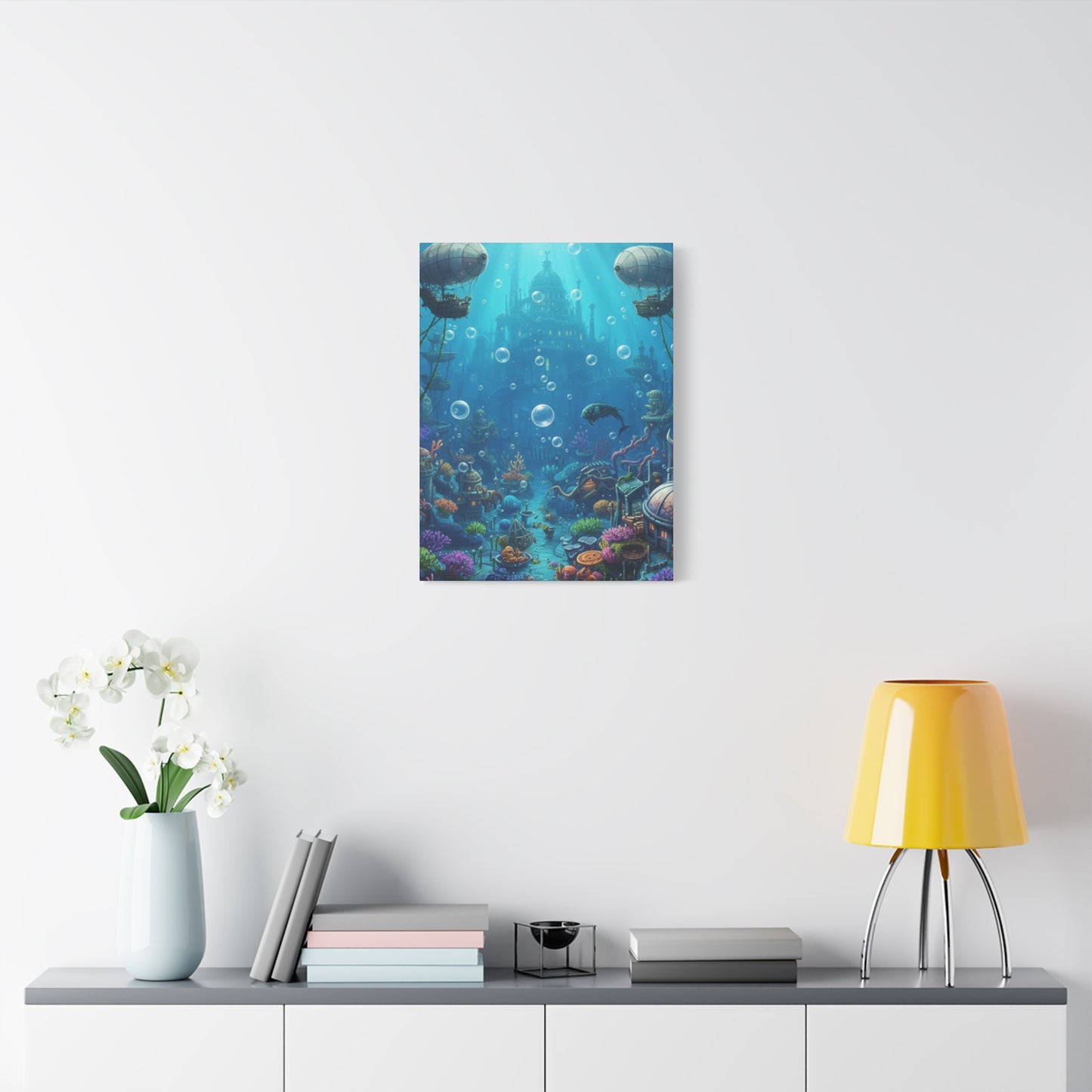 Harbor of Tides | Nautical & Underwater Canvas Poster | Horizontal Wall Art
