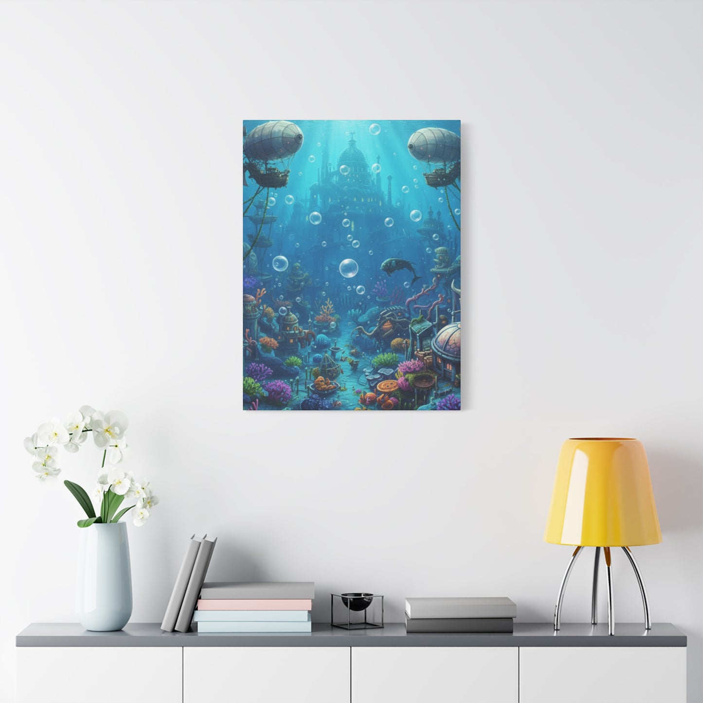 Harbor of Tides | Nautical & Underwater Canvas Poster | Horizontal Wall Art