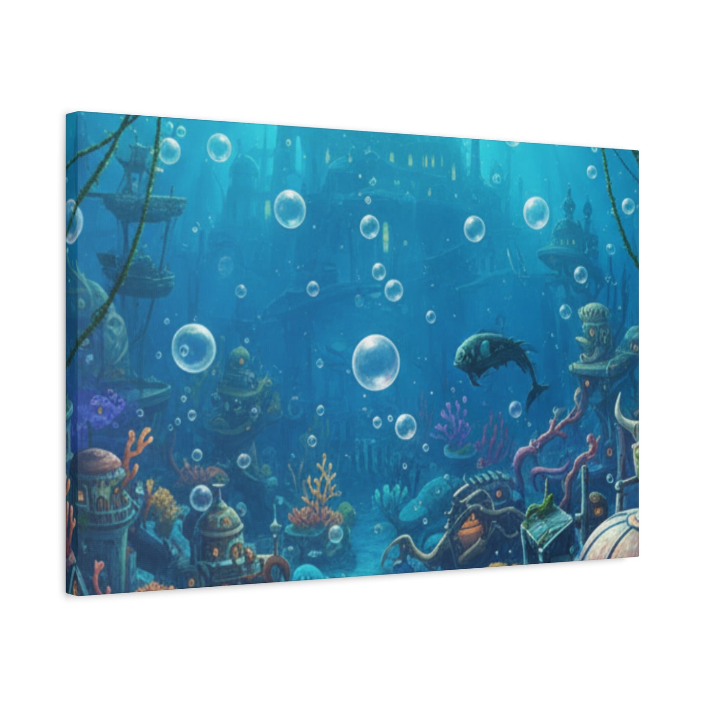 Harbor of Tides | Nautical & Underwater Canvas Poster | Horizontal Wall Art