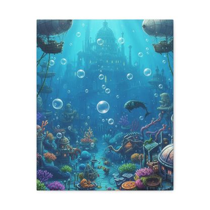 Harbor of Tides | Nautical & Underwater Canvas Poster | Horizontal Wall Art