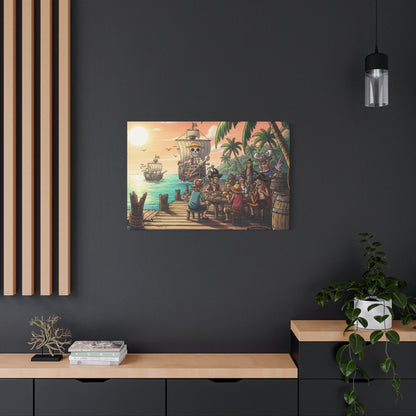 One Piece-Inspired | Pirate Dock Canvas Poster | Horizontal Wall Art