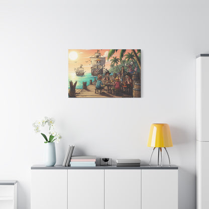 One Piece-Inspired | Pirate Dock Canvas Poster | Horizontal Wall Art