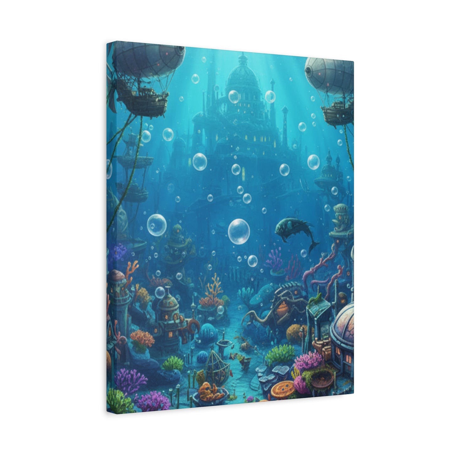 Harbor of Tides | Nautical & Underwater Canvas Poster | Horizontal Wall Art