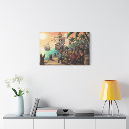 One Piece-Inspired | Pirate Dock Canvas Poster | Horizontal Wall Art